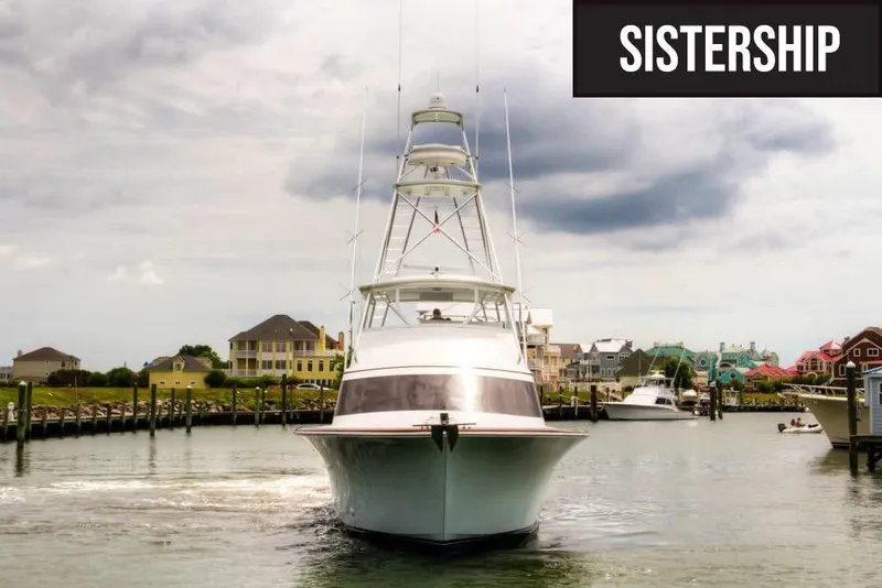 Slide: The Image of 2026 Titan Yachts sportfish in a scenic harbor setting. - 3