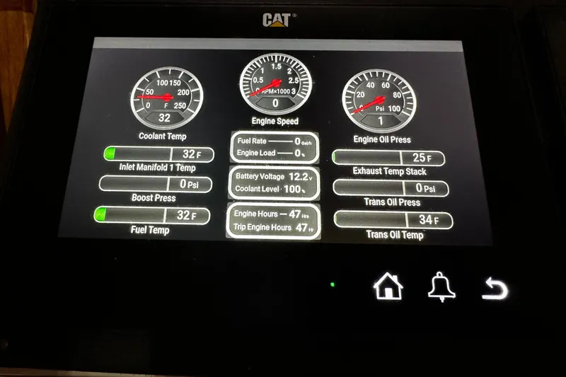 Slide: The Image of Engine display of 1995 Grand Banks 38 Eastbay EX. - 29