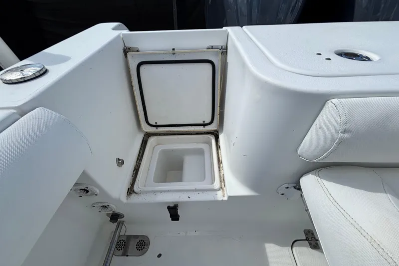 Slide: The Image of 2018 Sea Hunt Gamefish 30 Forward Seating storage compartment detail. - 140