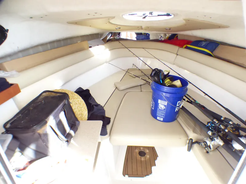 Slide: The Image of Interior of 2016 Sea Fox 256 Voyager boat with fishing gear and seating. - 22