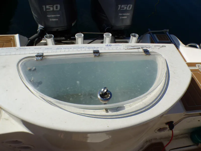 Slide: The Image of Livewell on 2016 Sea Fox 256 Voyager boat with Yamaha 150 engines. - 29