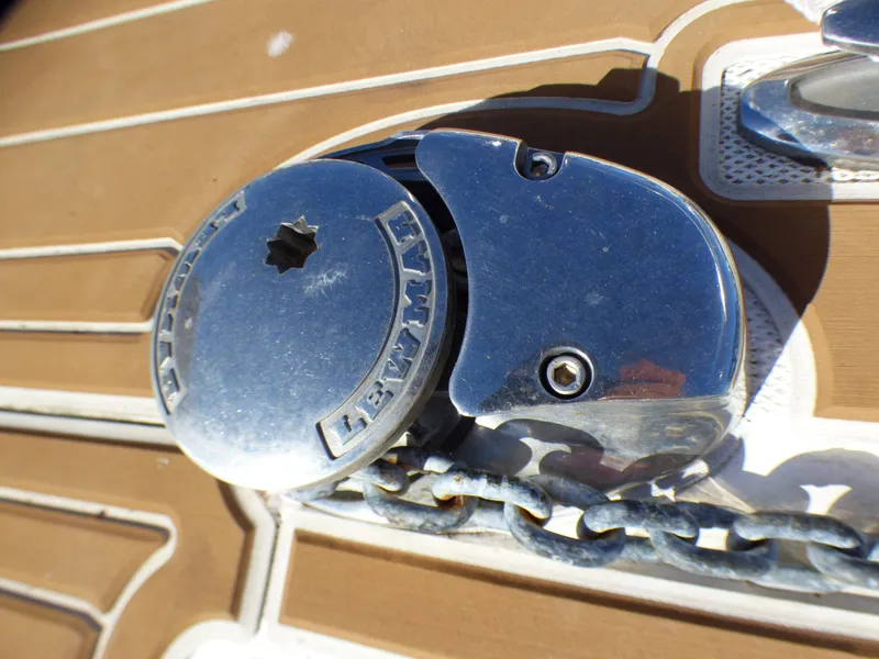 Slide: The Image of Chrome anchor winch on 2016 Sea Fox 256 Voyager boat deck. - 34