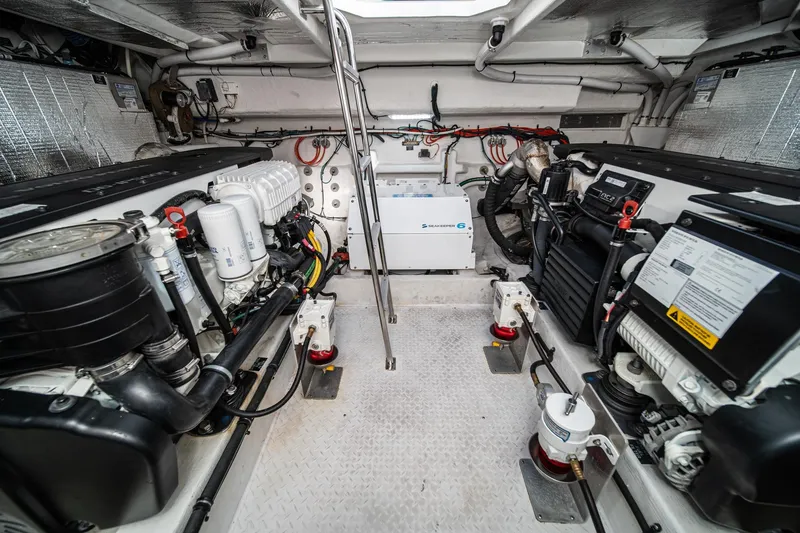Slide: The Image of Engine room of 2023 Cruisers Yachts 42 Cantius, showcasing advanced marine equipment. - 39