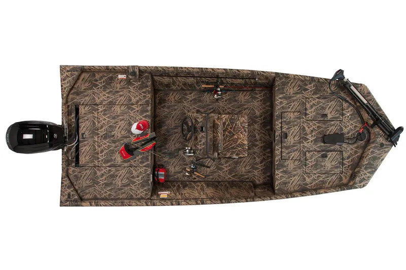 Slide: The Image of Manufacturer Provided Image: 2018 Lowe Roughneck 1760CC camo fishing boat, top view. - 22