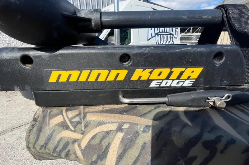 Slide: The Image of Minn Kota Edge trolling motor on 2018 Lowe Roughneck 1760CC boat. - 28