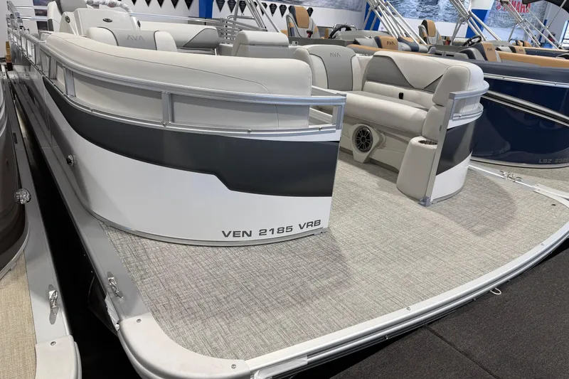 The Image of 2026 Avalon 2185 Venture VRB pontoon boat with sleek seating and modern design. - 1
