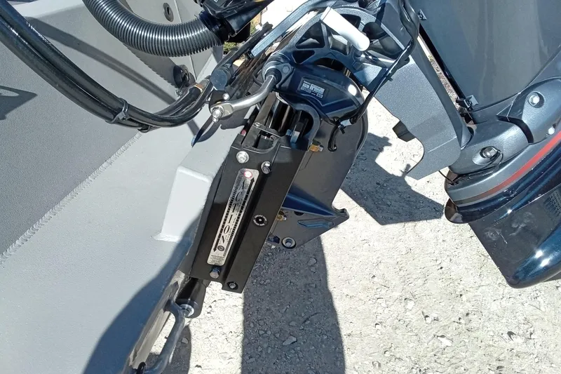 Slide: The Image of Close-up of 2026 Thor 1900 Lake Hammer boat engine components and hydraulic system. - 14