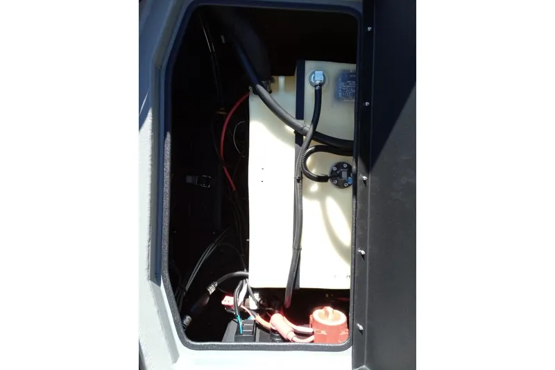 Slide: The Image of Interior view of 2026 Thor 1900 Lake Hammer, showcasing wiring and components. - 21