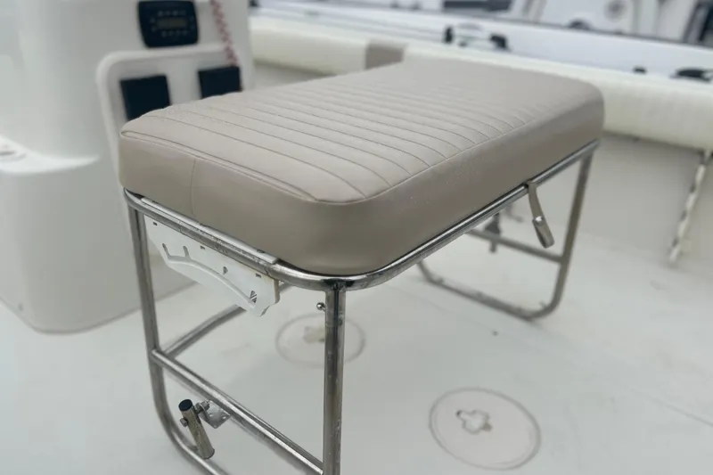 Slide: The Image of 2013 Carolina Skiff 19 Ultra Elite boat seat with stainless steel frame. - 16
