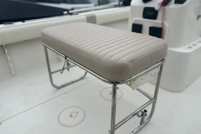 Slide: The Image of 2013 Carolina Skiff 19 Ultra Elite boat seat with stainless steel frame. - 17