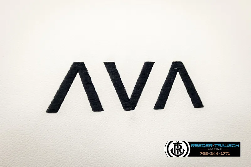 Slide: The Image of 2026 Avalon VEN RF logo on white background, Reeder-Trausch Marine branding. - 39