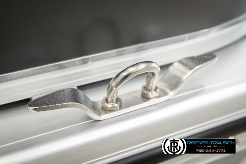 Slide: The Image of 2026 Avalon VEN RF boat cleat detail with Reeder-Trausch Marine logo. - 51
