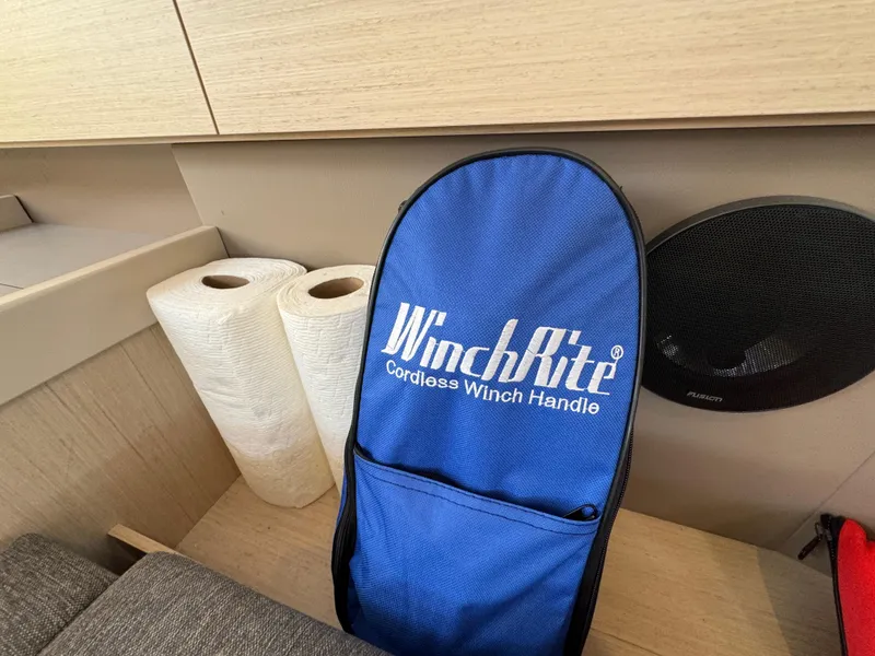 Slide: The Image of Blue WinchRite bag and paper towels on Beneteau Oceanis 35.1 yacht interior. - 49