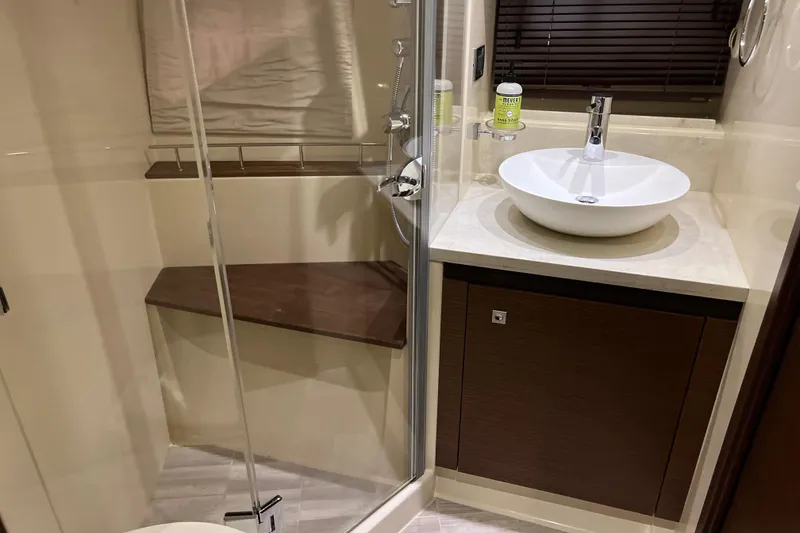 Slide: The Image of Luxurious kitchen interior of 2015 Sea Ray 510 Sundancer yacht with modern fixtures. - 25