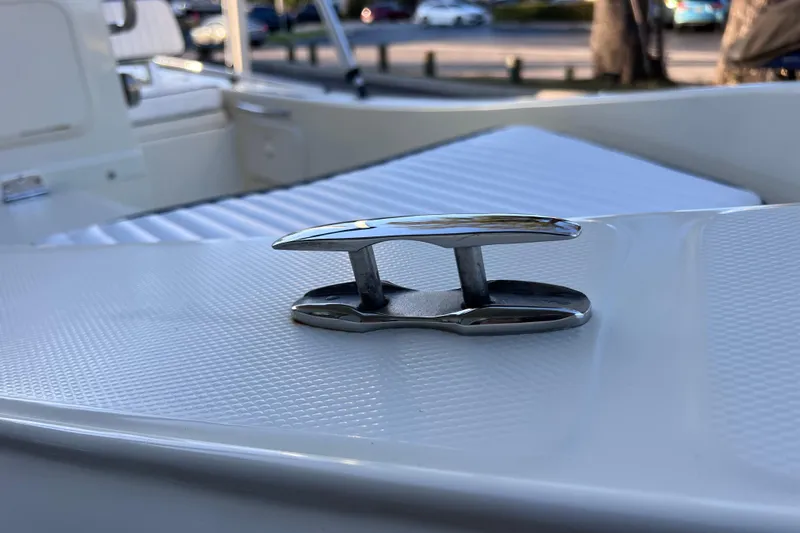 Slide: The Image of 2017 Rigid Boats 14 Sport cleat on textured deck surface. - 26