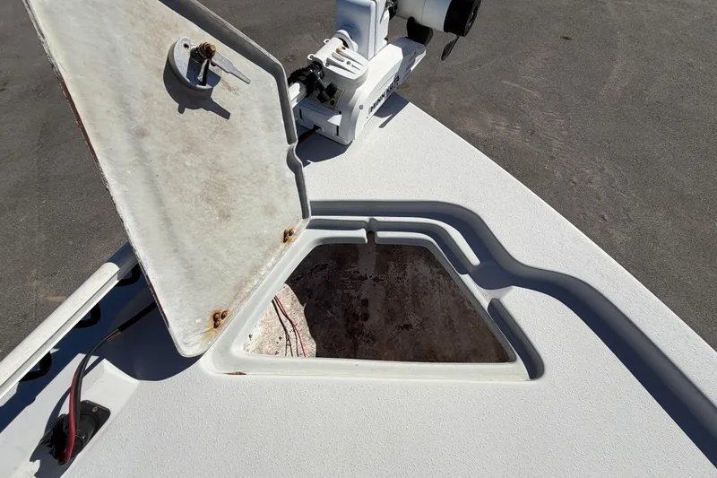 Slide: The Image of Open hatch on 2020 Blazer Bay 2200 Fisherman boat deck. - 46