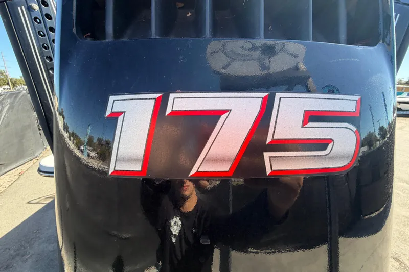 Slide: The Image of Close-up of 175 horsepower engine on 2020 Blazer Bay 2200 Fisherman boat. - 6