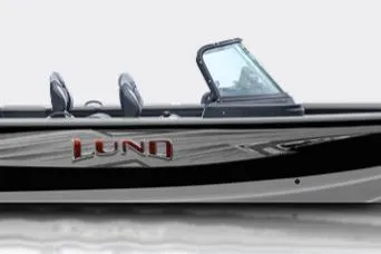 The Image of 2026 Lund 1875 Pro-V boat, sleek design, side view, black and silver color scheme. - 0