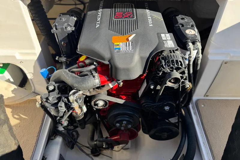 Slide: The Image of Engine compartment of a 2005 Chaparral 210 SSi boat with Volvo Penta motor. - 24