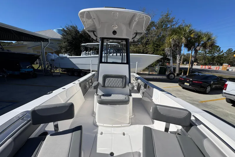Slide: The Image of 2026 Sea Born LX24 Center Console boat with sleek seating and modern design. - 23