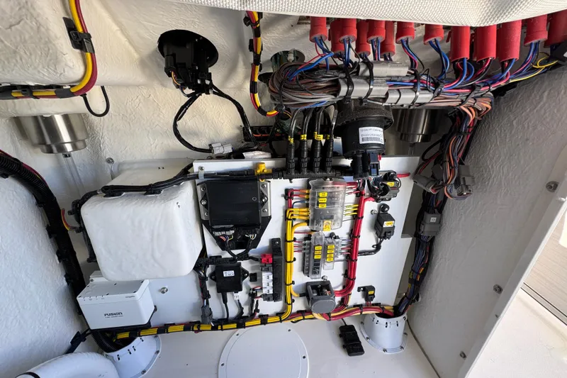Slide: The Image of Electrical wiring system inside a 2026 Sea Born LX24 Center Console boat. - 40