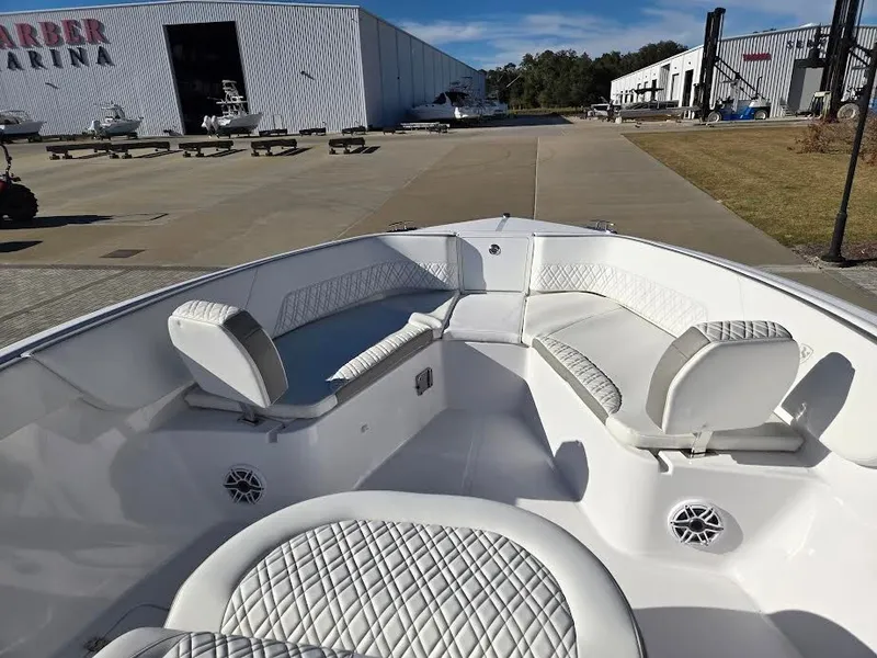 Slide: The Image of Interior view of 2024 Century 3200 boat at marina. - 19