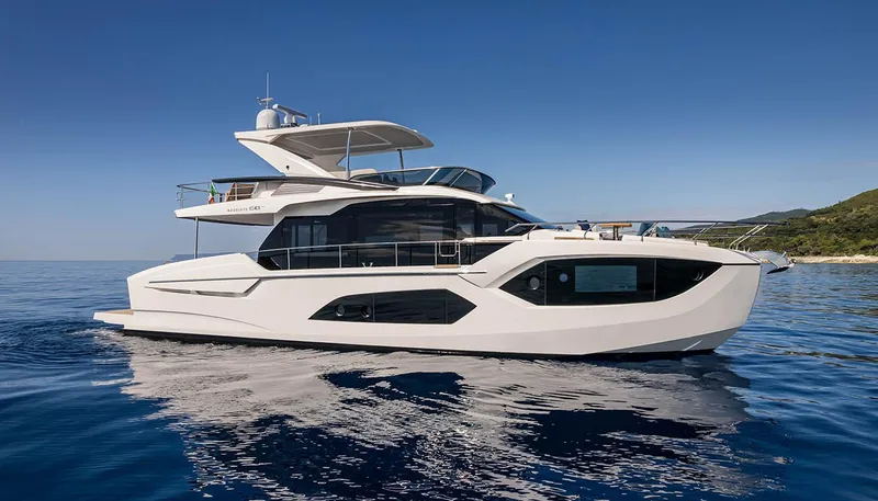 The Image of 2024 Absolute 60 Fly yacht on calm blue waters. - 0