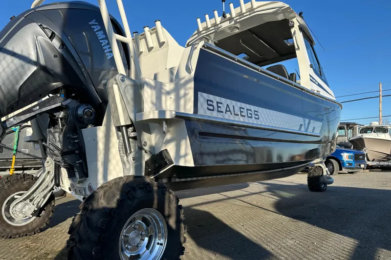 Slide: The Image of 2026 Sealegs 8.5m Cabin boat with Yamaha engine and amphibious wheels. - 7