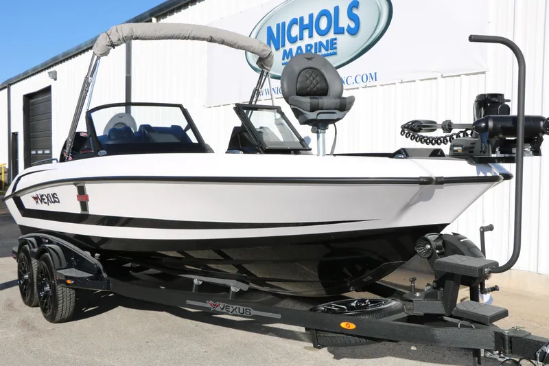 The Image of 2025 Vexus DVX 20S boat on trailer at Nichols Marine dealership. - 0