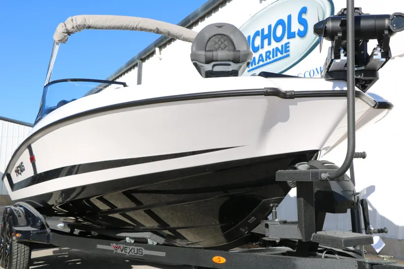 Slide: The Image of 2025 Vexus DVX 20S boat on trailer at Nichols Marine dealership. - 4