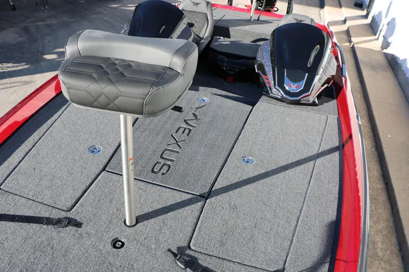 Slide: The Image of 2026 Vexus VXs21 boat interior with gray seating and carpeted deck. - 31