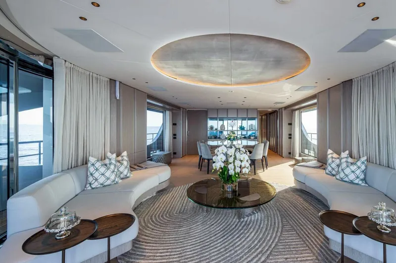 Slide: The Image of Luxurious interior of 2023 Benetti Oasis 34M yacht with elegant seating and decor. - 22