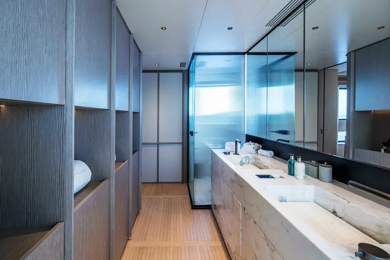 Slide: The Image of Luxurious bathroom interior on 2023 Benetti Oasis 34M Co Ownership yacht. - 28