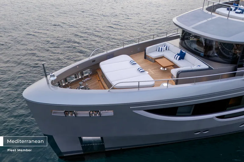 Slide: The Image of Luxurious 2023 Benetti Oasis 34M yacht with elegant deck seating, Mediterranean fleet member. - 40