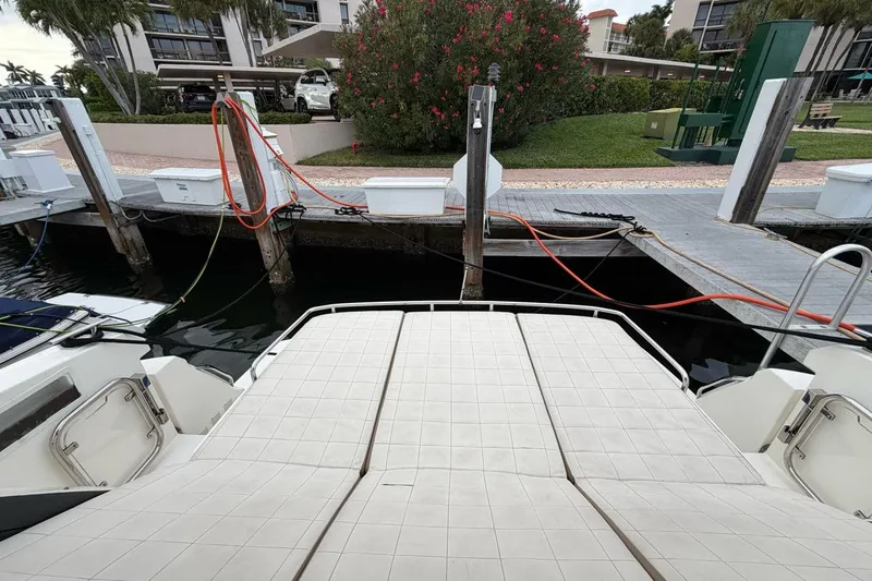 Slide: The Image of Luxurious cabin interior of 2019 Absolute 40 SLT yacht with cozy bedding and decor. - 9