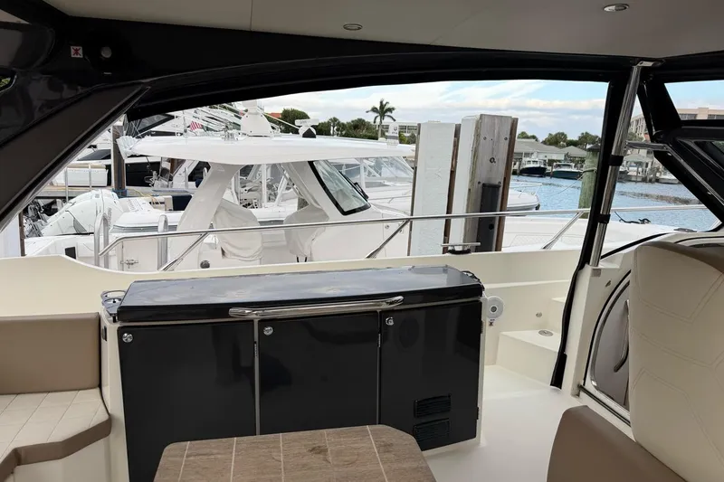 Slide: The Image of Compact kitchen area in 2019 Absolute 40 SLT yacht with modern sink and window view. - 6