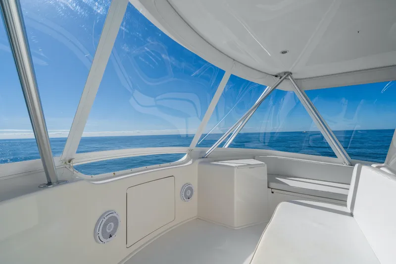 Slide: The Image of Interior view of 2007 Viking 56 Convertible yacht with ocean backdrop. - 41