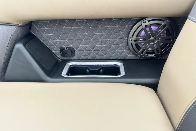 Slide: The Image of Interior of 2026 Viaggio Lago Z-Q with speaker and cup holder. - 23