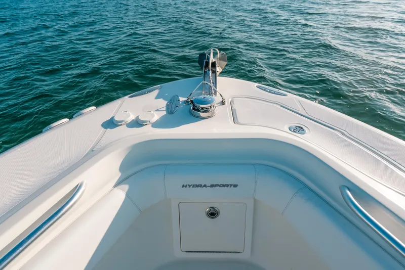 Slide: The Image of 2005 Hydra-Sports 3300 CC boat bow on open water. - 17