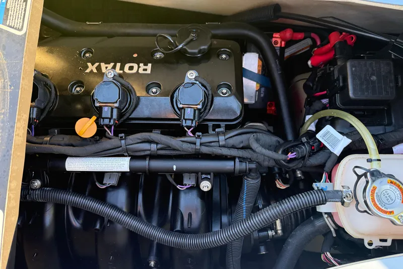 Slide: The Image of Engine compartment of a 2021 Sea-Doo GTI SE 130 with Rotax components. - 5