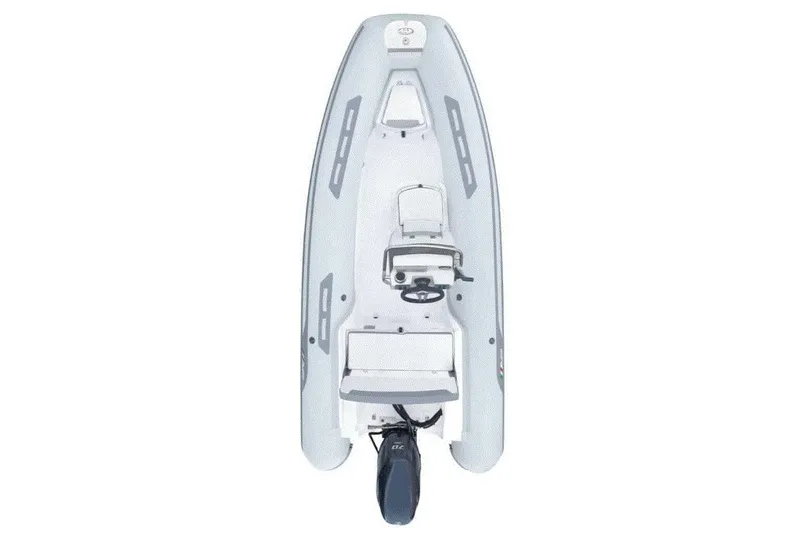 Slide: The Image of 2026 AB Inflatables Oceanus 14 VST, top view, sleek design, inflatable boat. - 2
