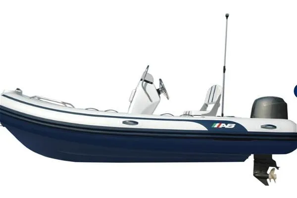 Slide: The Image of 2026 AB Inflatables Oceanus 14 VST boat with Yamaha 70HP engine, side view. - 6