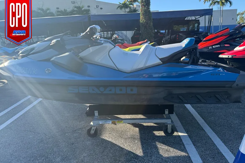 The Image of 2021 Sea-Doo GTI SE 130 jet ski displayed at Riva Motorsports dealership. - 1