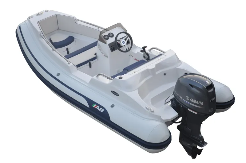 Slide: The Image of 2024 AB Inflatables Nautilus 13 DLX boat with Yamaha outboard motor. - 9