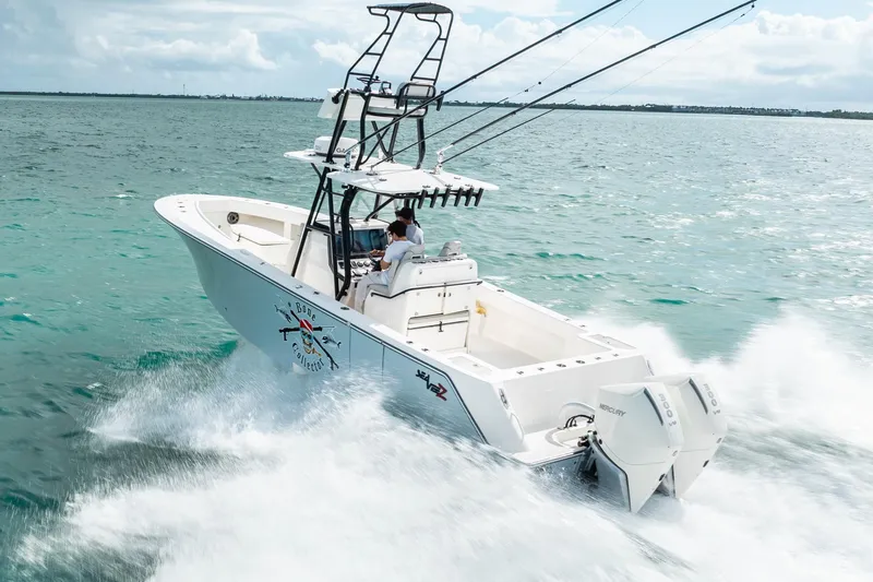 Slide: The Image of High-speed SeeVee 32 boat cruising on open water, 2099 model. - 13