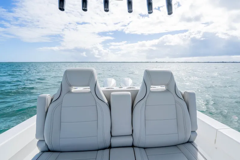 Slide: The Image of Luxury SeeVee 32 boat seats overlooking ocean, 2099 model. - 34