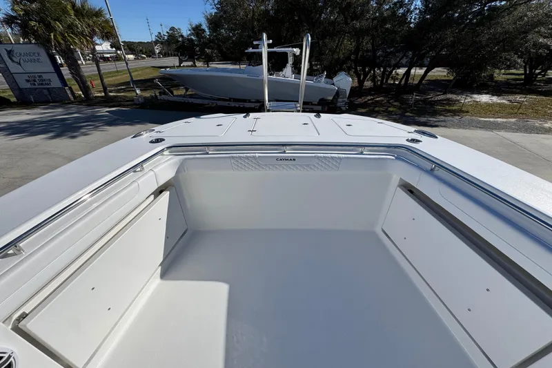 Slide: The Image of 2026 Caymas 34 CT boat interior with spacious seating and sleek design. - 19