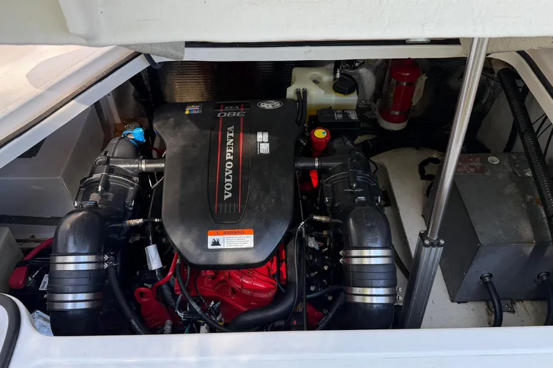 Slide: The Image of Engine compartment of a 2014 Regal 28 Express with Volvo Penta motor. - 33