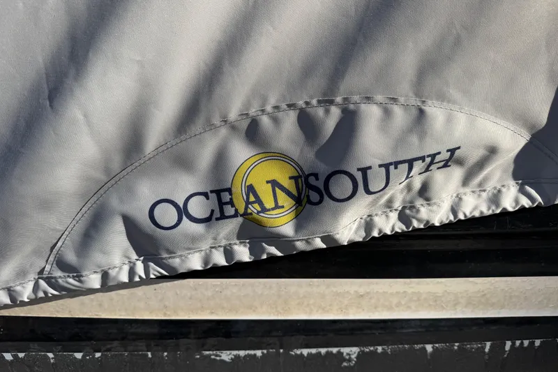 Slide: The Image of Oceansouth boat cover on a 2014 Regal 28 Express. - 35