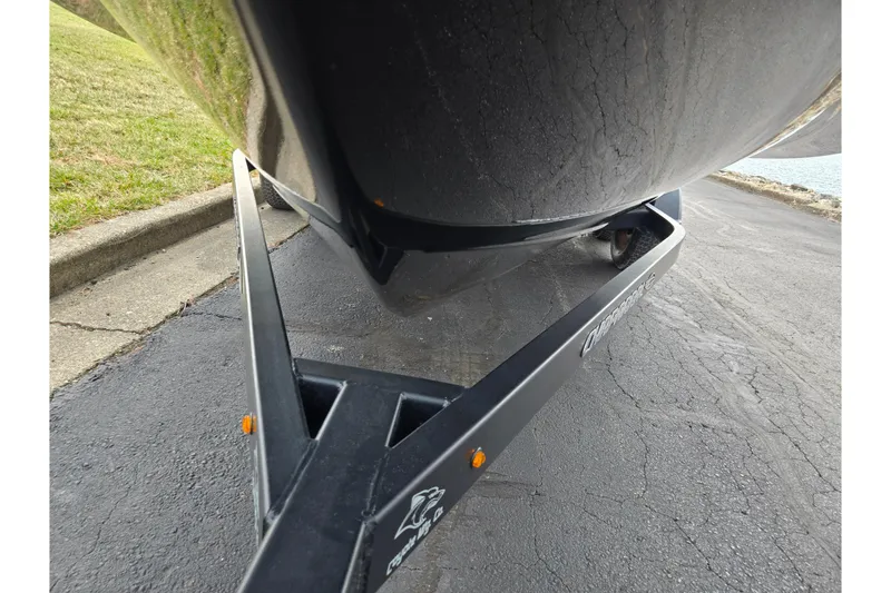Slide: The Image of 2015 Chaparral Vortex 223 VRX boat on trailer, close-up view. - 7